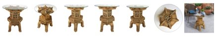 Design Toscano Tranquil Pagoda Illuminated Glass-Topped Table